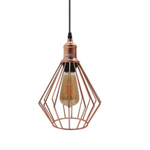 Charger l&#39;image dans la galerie, Lampes suspendues modernes de suspension de plafond de cage de diamant en métal industriel vintage
