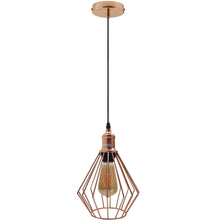 Load image into Gallery viewer, Vintage Industrial Metal Diamond Cage Ceiling Pendant Light Modern Hanging Lamps
